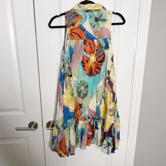 Maeve Anthropologie Zola Flounced Mini Dress floral artsy smocked SZ XS - Picture 6 of 10